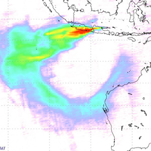 A-Train data for Merapi volcanic cloud