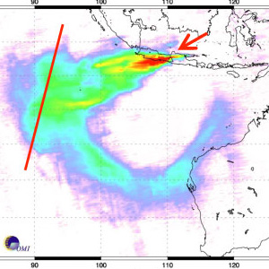 A-train data for Merapi volcanic cloud