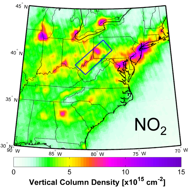 Complex regional trends in two air pollutants