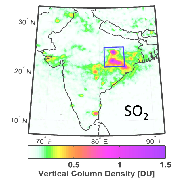 NO2 India  Vertical Column Density