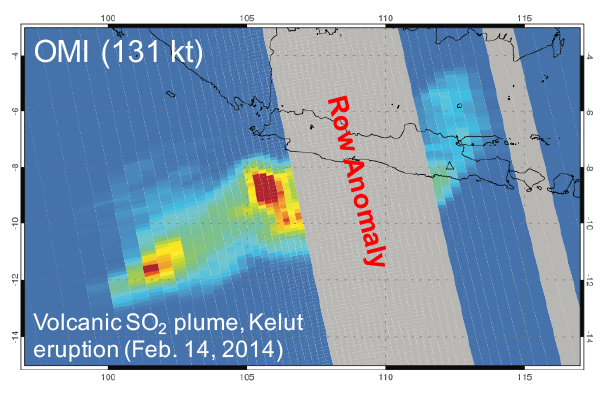  An integrated SO2 map of  volcanic plume