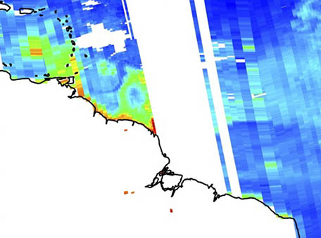 Using Machine Learning for Timely Estimates of Ocean Color Information from Hyperspectral Satellite Measurements in the Presence of Clouds, Aerosols, and Sunglint