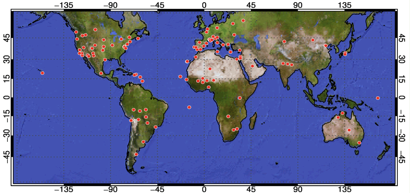 12 years of ground-satellite collocated data is used